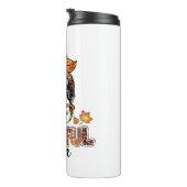 Ein dankbarer Mama Messy Bun Herbstlaub Herbst als Thermosbecher (Nach rechts gedreht)