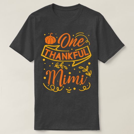 Ein dankbarer Mimi Pumpkin Autumn Leaves Fall Dank T-Shirt (Design vorne)