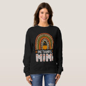 Ein dankbarer Mimi Regenbogen Leopard Herbst Autum Sweatshirt (Vorne ganz)