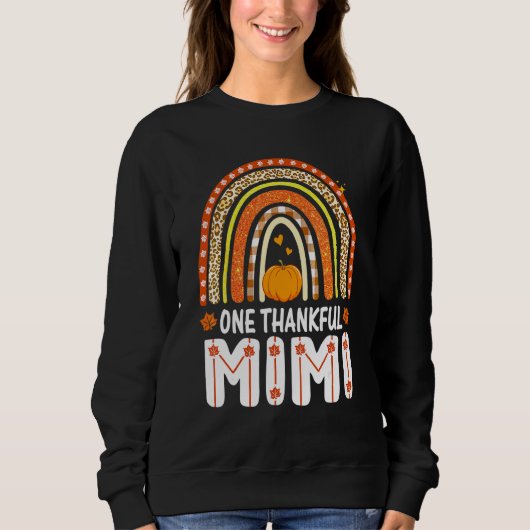 Ein dankbarer Mimi Regenbogen Leopard Herbst Autum Sweatshirt (Vorderseite)