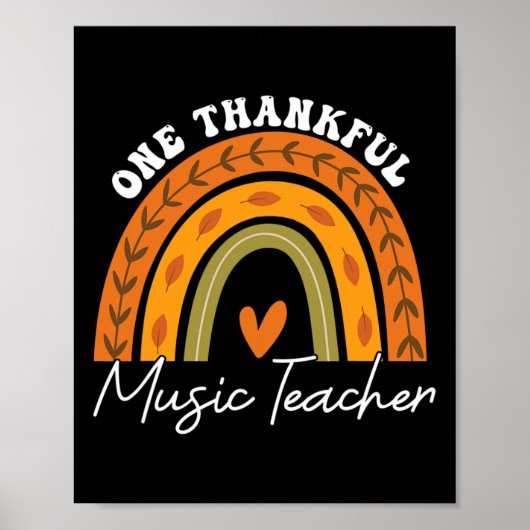 Ein dankbarer Musiklehrer Rainbow Fall Thanksgivi Poster (Vorne)