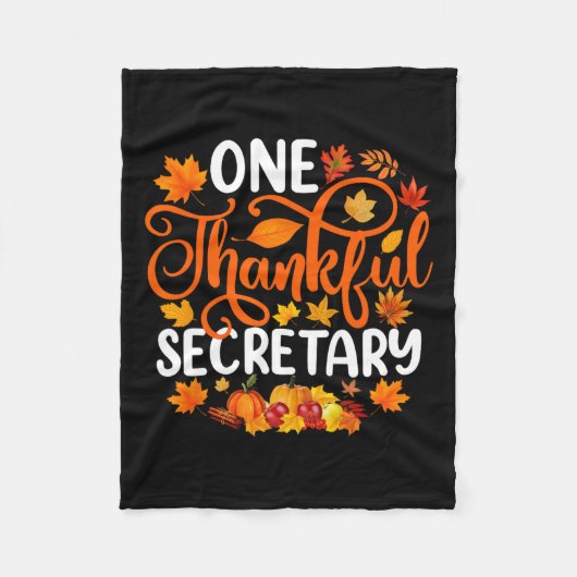 Ein dankbarer Sekretär Funny Fall Herbst Thanksgiv Fleecedecke (Vorderseite)