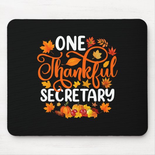 Ein dankbarer Sekretär Funny Fall Herbst Thanksgiv Mousepad (Vorne)