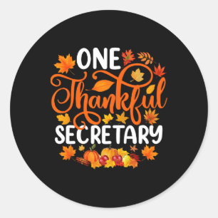 Ein dankbarer Sekretär Funny Fall Herbst Thanksgiv Runder Aufkleber