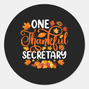 Ein dankbarer Sekretär Funny Fall Herbst Thanksgiv Runder Aufkleber