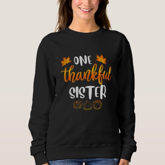 Ein dankbarer Sister Fall Erntedank Herbstsonne Sweatshirt (Vorderseite)
