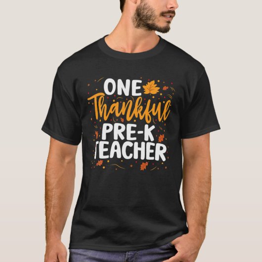 Ein dankbarer Vorschullehrer Herbst Thanksgivin T-Shirt (Vorderseite)