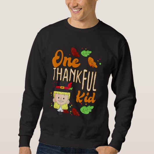 Ein dankbares Kind Herbst Herbst Truthahn Erntedan Sweatshirt (Vorderseite)