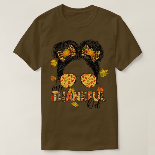Ein dankbares Kind Messing Bun Funny Fall Herbst D T-Shirt (Design vorne)
