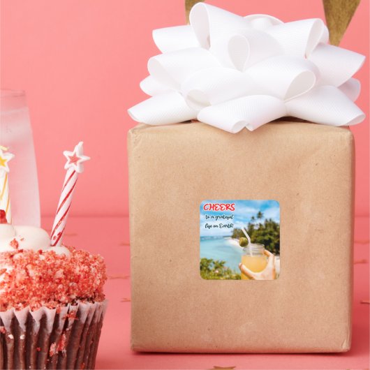 Ein dankbares Leben auf Erden Quadratischer Aufkleber (Party)