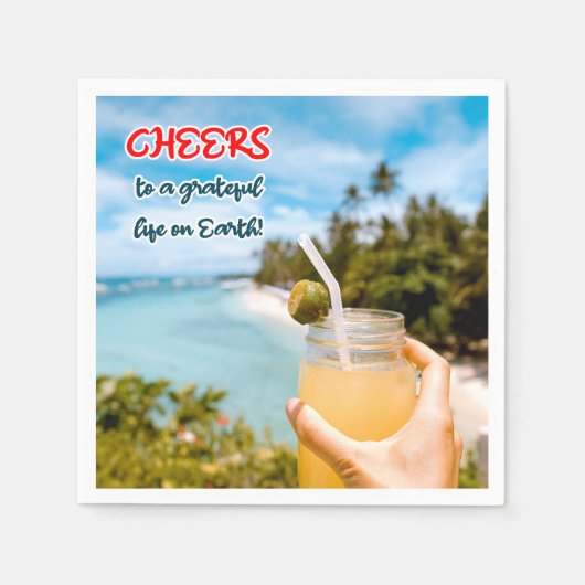 Ein dankbares Leben auf Erden Serviette (Vorderseite)