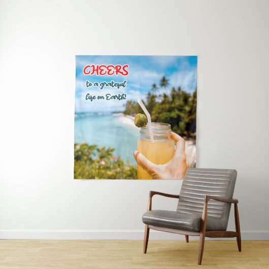 Ein dankbares Leben auf Erden Wandteppich (Beispiel)