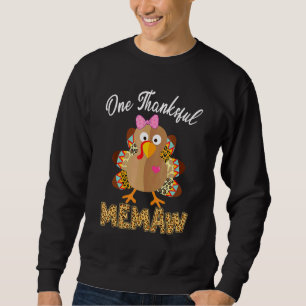 Ein dankbares Memaw Türkei Familie Leopart Thankgi Sweatshirt