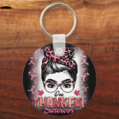 Ein dankbares Überleben des Brustkrebs Schlüsselanhänger (Vorderseite)