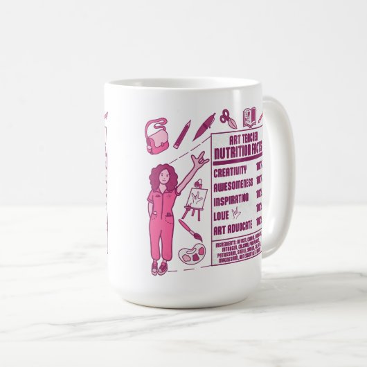 Ein Dankeschön an Kunstlehrer - Perfektes Geschenk Kaffeetasse (VorderseiteRechts)