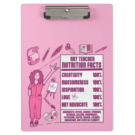 Ein Dankeschön an Kunstlehrer - Perfektes Geschenk Klemmbrett (Vorderseite)