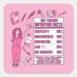 Ein Dankeschön an Kunstlehrer - Perfektes Geschenk Quadratischer Aufkleber