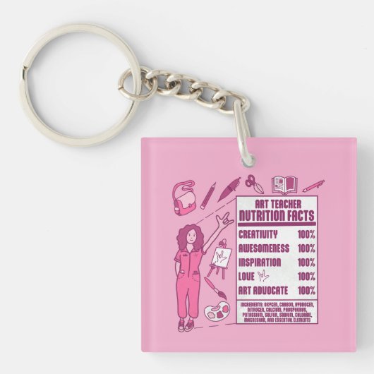 Ein Dankeschön an Kunstlehrer - Perfektes Geschenk Schlüsselanhänger (Vorderseite)