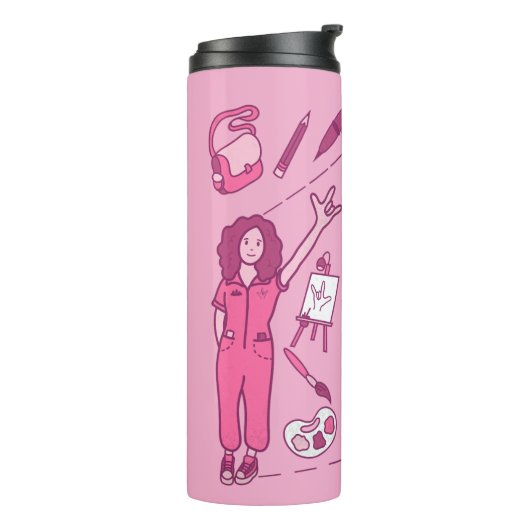 Ein Dankeschön an Kunstlehrer - Perfektes Geschenk Thermosbecher (Nach links gedreht)