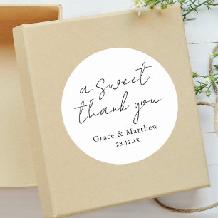 Ein Dankeschön Minimalistische Hochzeit süßen Gefa Runder Aufkleber
