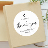 Ein Dankeschön Minimalistische Hochzeit süßen Gefa Runder Aufkleber