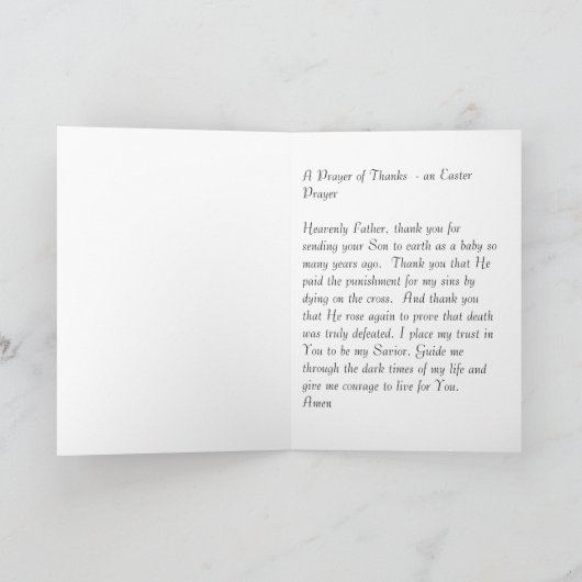 Ein Dankgebet Dankeskarte (Innenseite)