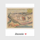 Ein Darstellender Zebu und Pfau mit Clowntrainer Aufkleber (Blatt)