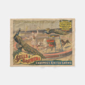 Ein Darstellender Zebu und Pfau mit Clowntrainer Fleecedecke (Vorderseite (Horizontal))