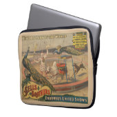 Ein Darstellender Zebu und Pfau mit Clowntrainer Laptopschutzhülle (Vorderseite Links)