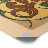 Ein Darstellender Zebu und Pfau mit Clowntrainer Poster (Ecke)