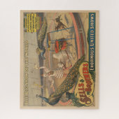 Ein Darstellender Zebu und Pfau mit Clowntrainer Puzzle (Vertikal)