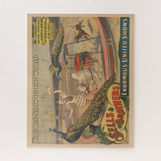 Ein Darstellender Zebu und Pfau mit Clowntrainer Puzzle (Vertikal)