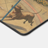 Ein Darstellender Zebu und Pfau mit Clowntrainer Schreibtischunterlage (Ecke)