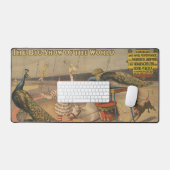 Ein Darstellender Zebu und Pfau mit Clowntrainer Schreibtischunterlage (Tastatur & Maus)