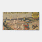 Ein Darstellender Zebu und Pfau mit Clowntrainer Schreibtischunterlage (Vorderseite)