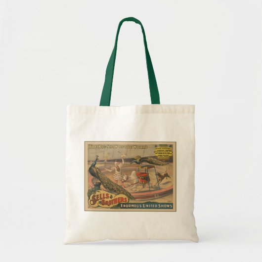 Ein Darstellender Zebu und Pfau mit Clowntrainer Tragetasche (Vorne)