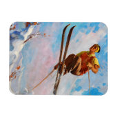 Ein Dashing Skier von Endre Hollos Magnet (Horizontal)