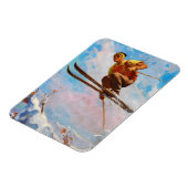 Ein Dashing Skier von Endre Hollos Magnet (Linke Seite)
