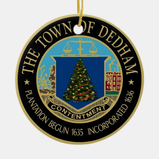 Ein Dedham Weihnachts-Keramik Keramik Ornament (Vorne)