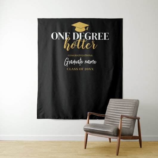 Ein Degree Hotter - Schwarzer Abschluss Hintergrun Wandteppich (Beispiel)