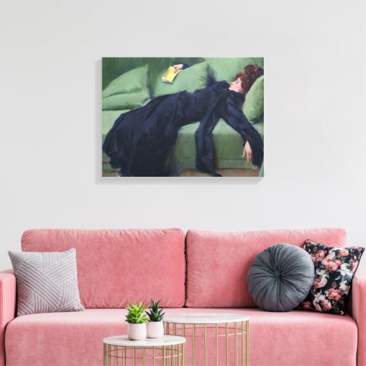 Ein dekadentes Mädchen - Ramon Casas Leinwanddruck (Insitu (Wohnzimmer))