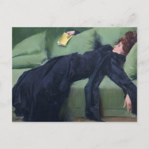 Ein dekadentes Mädchen - Ramon Casas Postkarte