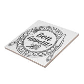 Ein dekoratives Bon Appetit-Schild mit Gabel und M Fliese (Seite)