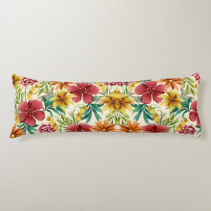 Ein dekoratives Kissen mit lebendigen Blumenmotive