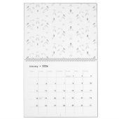 Ein dekoratives Muster mit weißem und grauem Leck Kalender (Jan 2026)