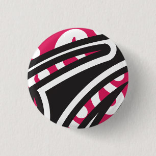 Ein dekoratives Paisley-Design mit lebendigem Rot Button