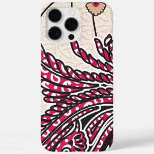 Ein dekoratives Paisley-Design mit lebendigem Rot iPhone 16 Pro Max Hülle