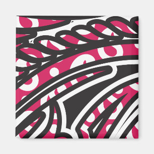 Ein dekoratives Paisley-Design mit lebendigem Rot  Magnet