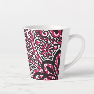 Ein dekoratives Paisley-Design mit lebendigem Rot Milchtasse