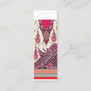 Ein dekoratives Paisley-Design mit lebendigem Rot Mini Visitenkarte